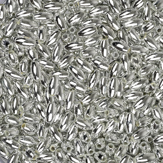 3x6mm Craft Pearls Metallic Silver 1000/Pk