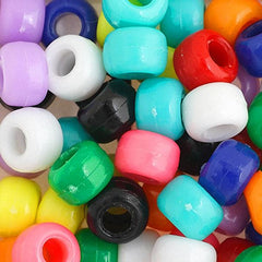 Plastic Pony Crow Beads Multi Opaque