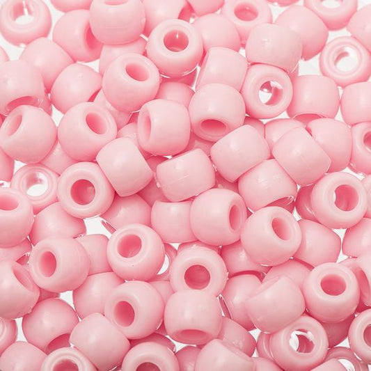 Crow Plastic Beads 9x6mm Opaque Pink 100/pk