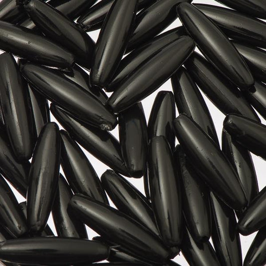 Perles spaghetti en plastique 50/pqt - Noir