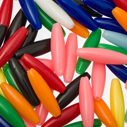 Plastic Spaghetti Beads 50/pk - Multi