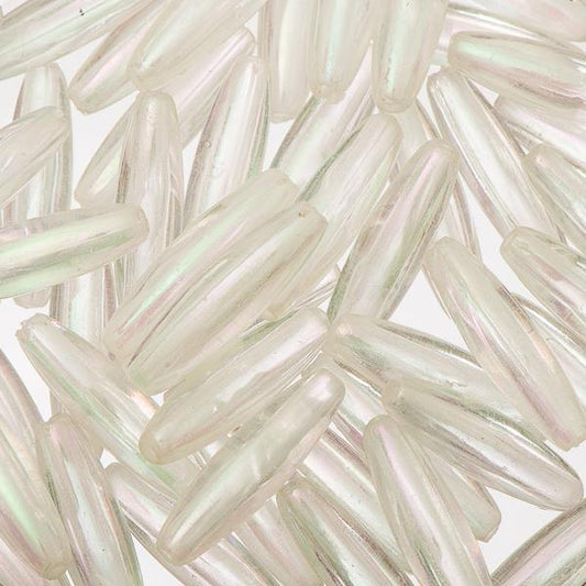 Perles Spaghetti Plastique Cristal AB 50/pk