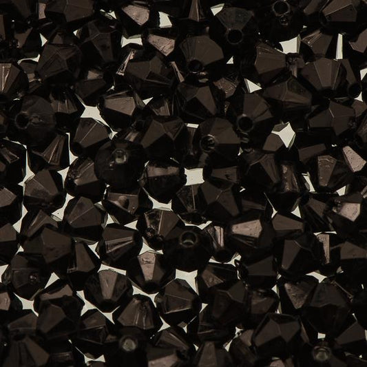 Bicone Plastic Beads 6mm Black 200/pk