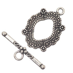 17x25mm Antique Silver Oval Toggle Clasp 10/pk