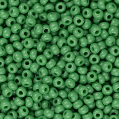 11/0 Czech Seed Beads #34911 Opaque Medium Green 23g