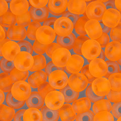 6/0 Czech Seed Beads #092 Transparent Neon Orange 22g