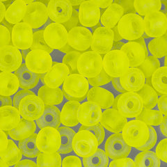 6/0 Czech Seed Beads #091 Transparent Neon Yellow 22g