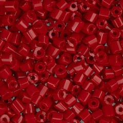 10/0 Czech 2 Cut Seed Beads Opaque Red 22g