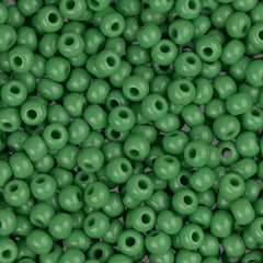 10/0 Czech Seed Beads #007 Opaque Medium Green 22g