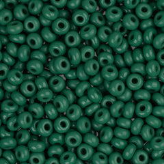 10/0 Czech Seed Beads #008 Opaque Dark Green 22g