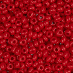 10/0 Czech Seed Beads #010 Opaque Medium Red 22g