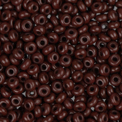 10/0 Czech Seed Beads #014 Opaque Dark Brown 22g