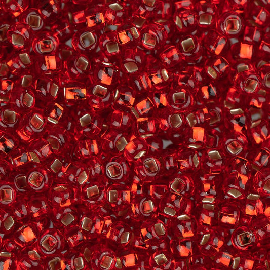10/0 Czech Seed Beads #024 Silver Lined Red 22g