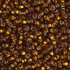 10/0 Czech Seed Beads #028 Silver Lined Brown 22g