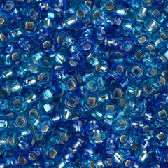 10/0 Czech Seed Beads #037 Silver Lined Aqua Mix 22g