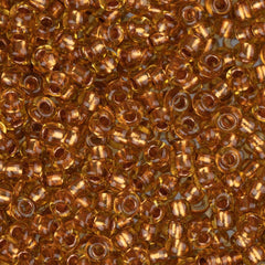 10/0 Czech Seed Beads #053 Copper Lined Topaz 22g