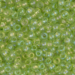 10/0 Czech Seed Beads #061 Tr Light Green AB 22g