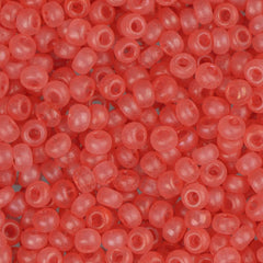 10/0 Czech Seed Beads #058 Tr Pink Salmon Rainbow AB 22g
