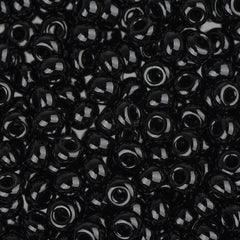 8/0 Czech Seed Beads #003 Opaque Black 22g