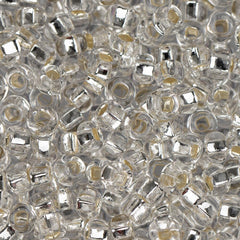 8/0 Czech Seed Beads #005 Silver Lined Crystal 22g