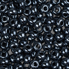 8/0 Czech Seed Beads #000 Opaque Gunmetal 22g