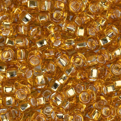 8/0 Czech Seed Beads #001 Silver Lined Gold 22g