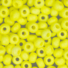 6/0 Czech Seed Beads #087 Opaque Neon Yellow 22g