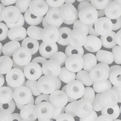 6/0 Czech Seed Beads #070 Opaque White 22g