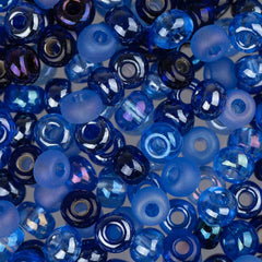 6/0 Czech Seed Beads #060 Multi Colour Blue Mix 22g