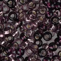 6/0 Czech Seed Beads #061 Silver Lined Lilac Mix 22g