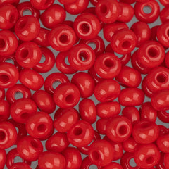 6/0 Czech Seed Beads #074 Opaque Medium Red 22g