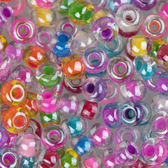 6/0 Czech Seed Beads #082 Colour Lined Crystal Multi Mix 22g