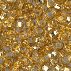6/0 Czech Seed Beads #024 Silver Lined Gold 22g