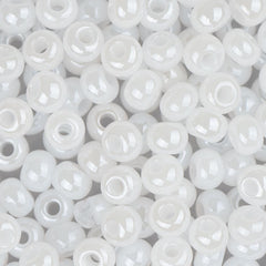 6/0 Czech Seed Beads #032 Opaque Pearl White 22g