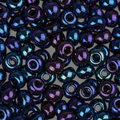 6/0 Czech Seed Beads #035 Opaque Navy AB 22g