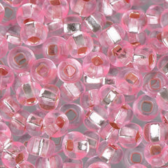 6/0 Czech Seed Beads #077 Silver Lined Light Pink 22g
