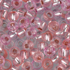 6/0 Czech Seed Beads #066 Silver Lined Pink Mix 22g