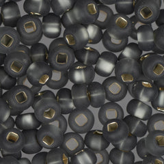 6/0 Czech Seed Beads #038 Silver Lined Matte Grey 22g