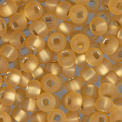 6/0 Czech Seed Beads #039 Silver Lined Matte Gold 22g