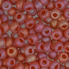 6/0 Czech Seed Beads #055 Transparent Matte Orange AB 22g