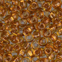 6/0 Czech Seed Beads #041 Copper Lined Topaz 22g