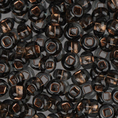 6/0 Czech Seed Beads #045 Copper Lined Black Diamond 22g
