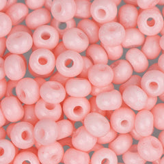 6/0 Czech Seed Beads #056 Opaque Chalk Solgel Light Pink 22g