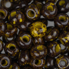 2/0 Czech Seed Beads #003 Opaque Dark Speckled Brown 22g