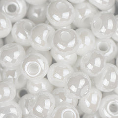 2/0 Czech Seed Beads #044 Opaque Luster White 22g