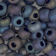 2/0 Czech Seed Beads #062 Transparent Matte Dark Blue AB 22g