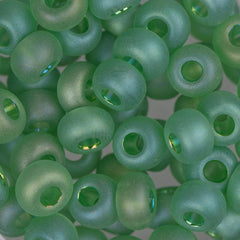 2/0 Czech Seed Beads #063 Transparent Matte Light Green AB 22g