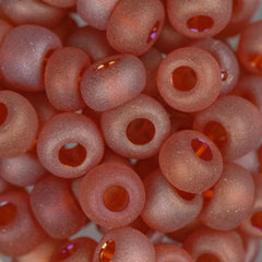 2/0 Czech Seed Beads #066 Transparent Matte Orange AB 22g