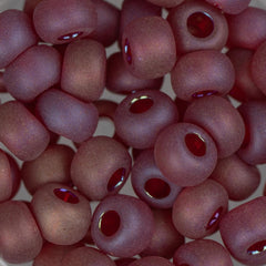 2/0 Czech Seed Beads #067 Transparent Matte Red AB 22g