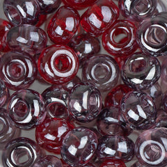 2/0 Czech Seed Beads #010 Tr Luster Red Mix 22g